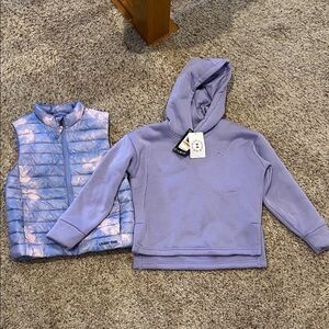 Under Armour Kids Purple Hoodie and Lands End Vest Set